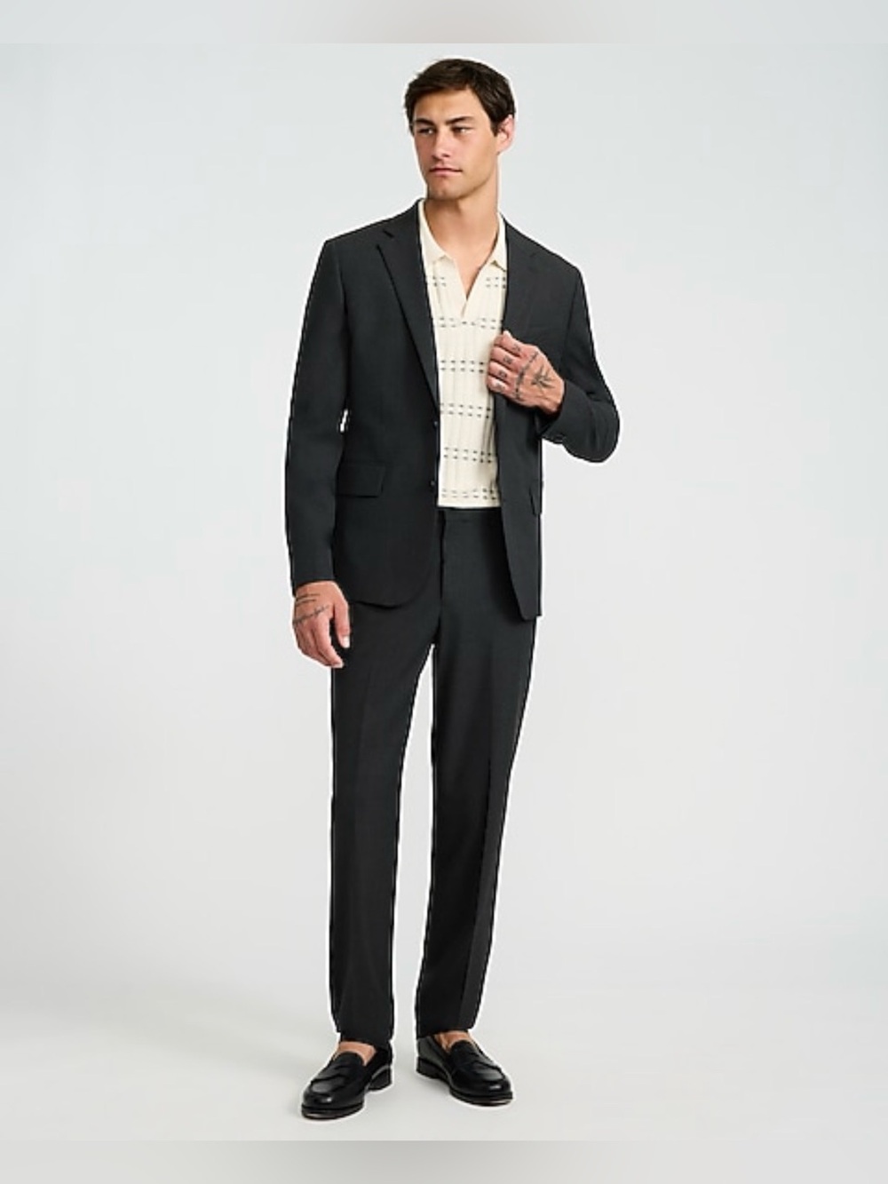 Express Men's Two Button Suit Jacket 38S and Pants 29/30 Set  charcoal gray